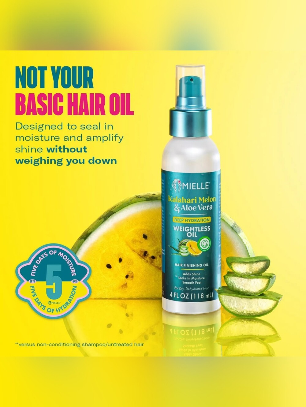 Mielle Kalahari Melon And Aloe Deep Hydration Weightless Oil Hair Finishing Oil
